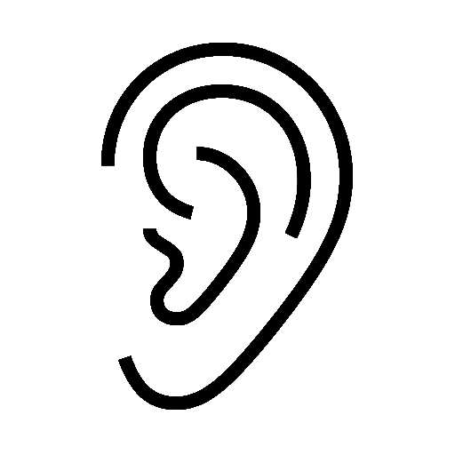 Ear as drawn by Noto Emoji in 15.1