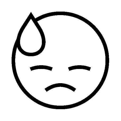 Downcast Face with Sweat as drawn by Noto Emoji in 15.1