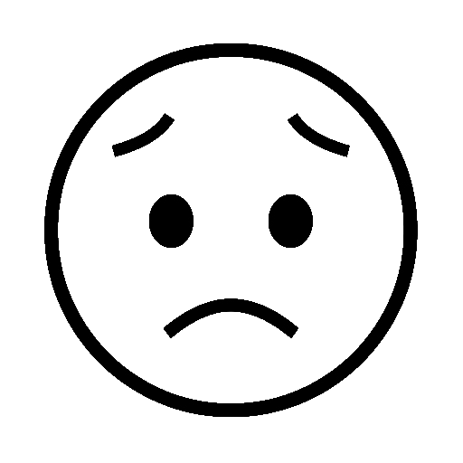 Worried Face as drawn by Noto Emoji in 15.1