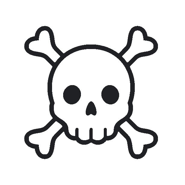 Skull and Crossbones as drawn by Noto Emoji in 15.1