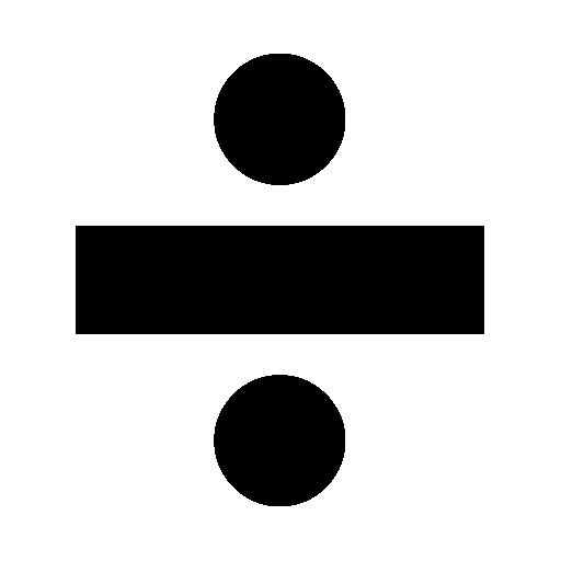 Divide as drawn by Noto Emoji in 15.1