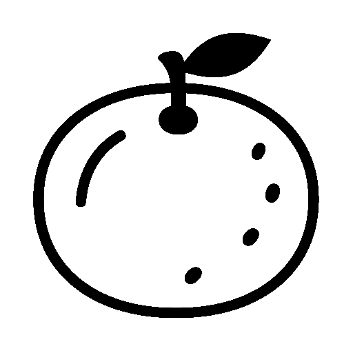 Mandarine as drawn by Noto Emoji in 16.0