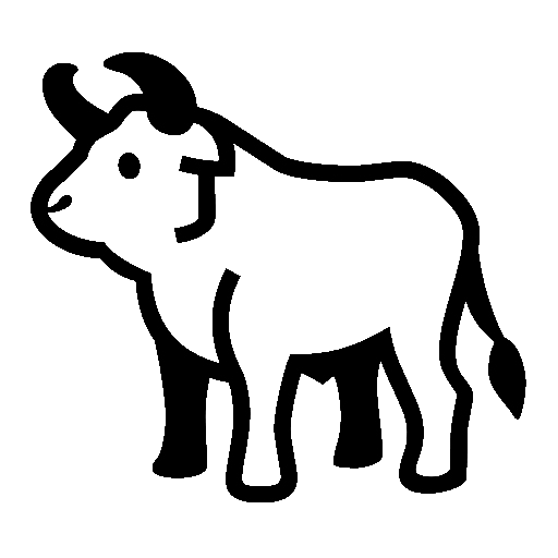 Ox as drawn by Noto Emoji in 16.0