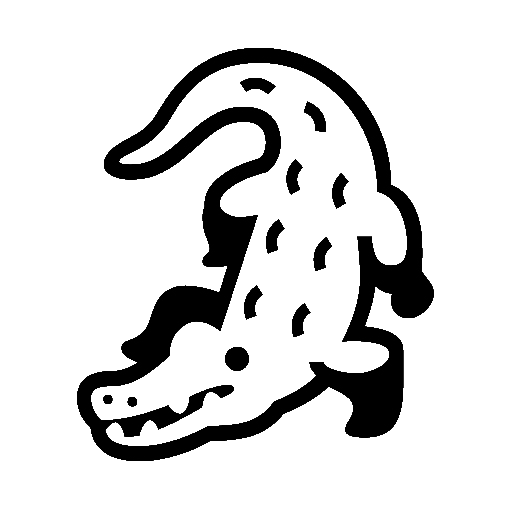 Crocodile as drawn by Noto Emoji in 16.0