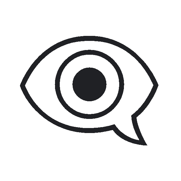 Eye in Speech Bubble as drawn by Noto Emoji in 16.0