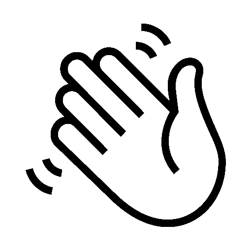 Waving Hand as drawn by Noto Emoji in 16.0