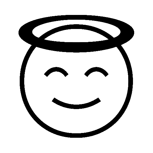天使の輪がついた笑顔 as drawn by Noto Emoji in 16.0