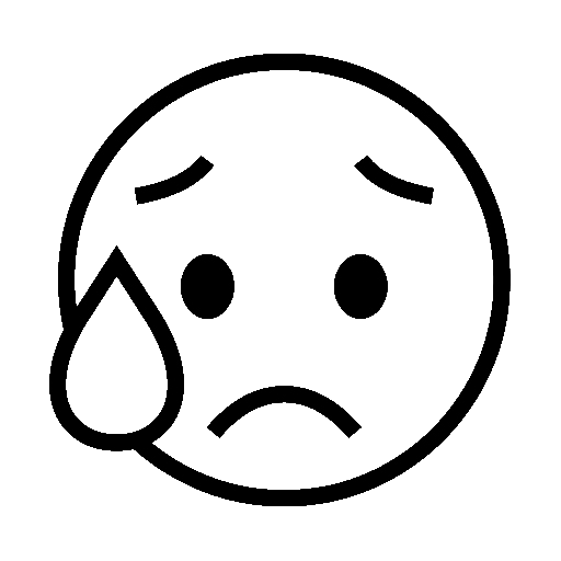 Sad but Relieved Face as drawn by Noto Emoji in 16.0