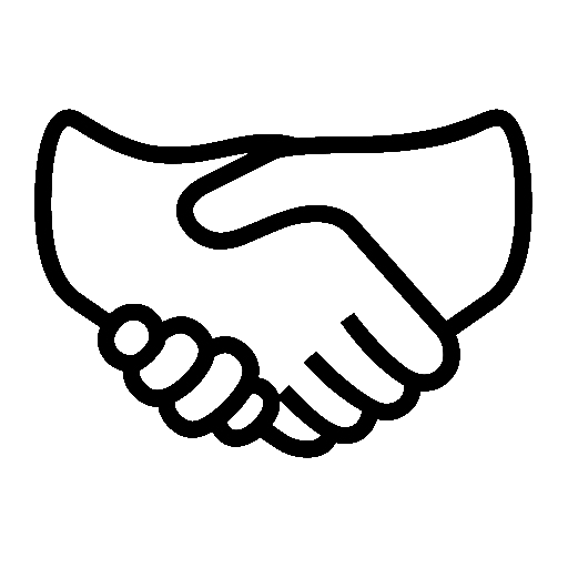 Handshake as drawn by Noto Emoji in 16.0