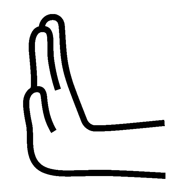 Leftwards Pushing Hand as drawn by Noto Emoji in 16.0