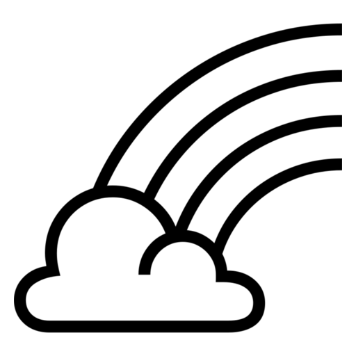 Rainbow as drawn by Noto Emoji in 17.0