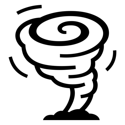 Tornado as drawn by Noto Emoji in 17.0