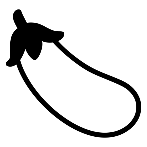 Eggplant as drawn by Noto Emoji in 17.0