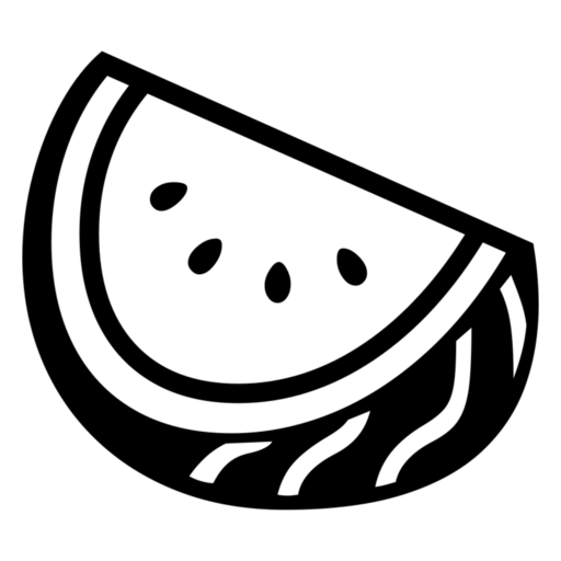 Watermelon as drawn by Noto Emoji in 17.0