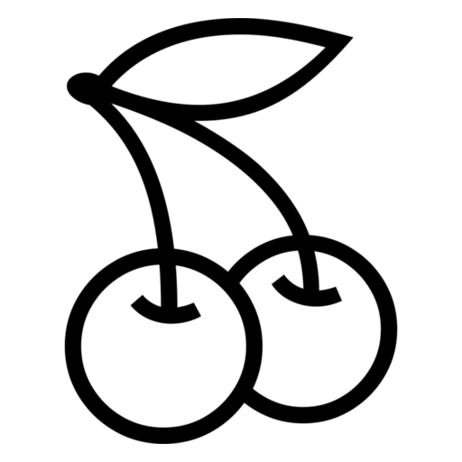 Cherries as drawn by Noto Emoji in 17.0