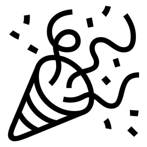 Party Popper as drawn by Noto Emoji in 17.0