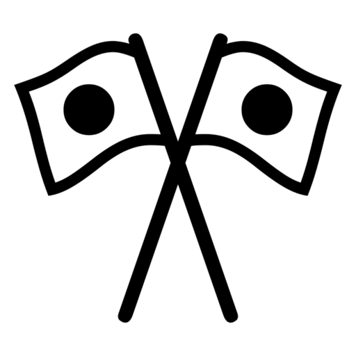 Crossed Flags as drawn by Noto Emoji in 17.0