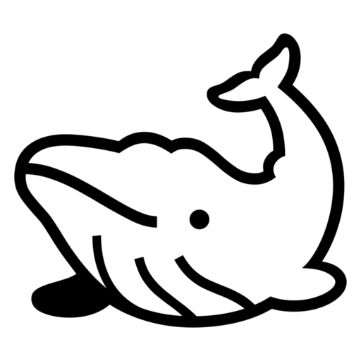 Whale as drawn by Noto Emoji in 17.0