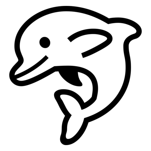 Dolphin as drawn by Noto Emoji in 17.0