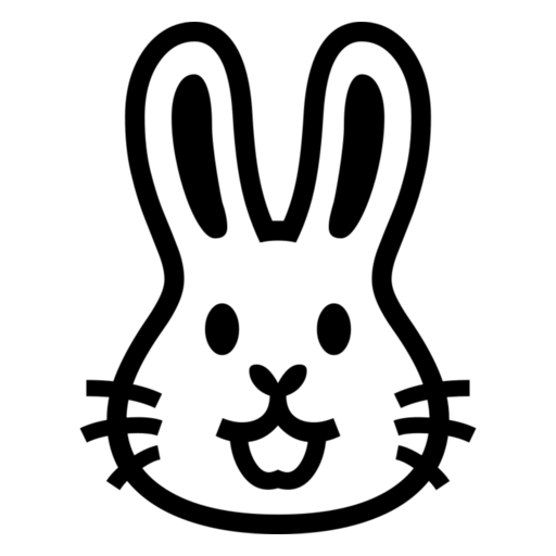 Rabbit Face as drawn by Noto Emoji in 17.0