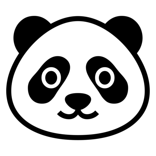 Panda as drawn by Noto Emoji in 17.0