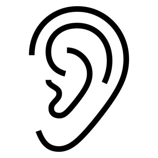 Ear as drawn by Noto Emoji in 17.0