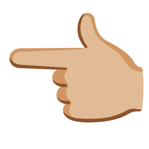 Backhand Index Pointing Left: Medium-Light Skin Tone, the design in this release