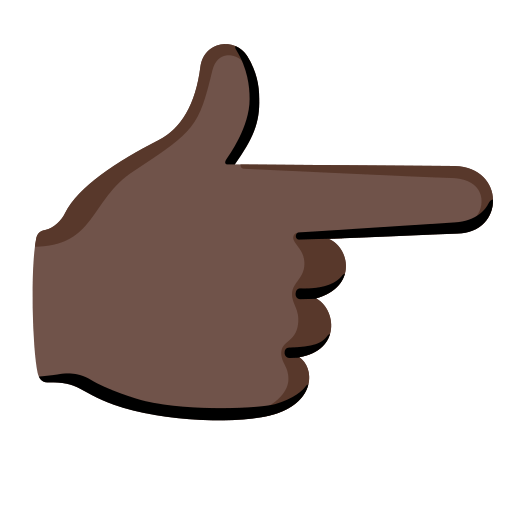 Backhand Index Pointing Right: Dark Skin Tone, the design in this release