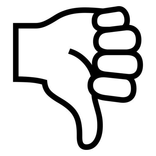 Thumbs Down as drawn by Noto Emoji in 17.0
