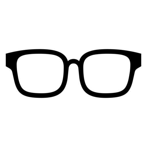 Glasses as drawn by Noto Emoji in 17.0