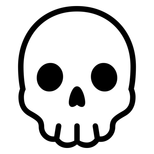 Skull as drawn by Noto Emoji in 17.0