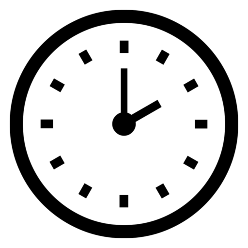 Two O’clock as drawn by Noto Emoji in 17.0