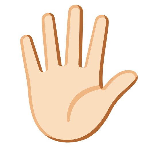Hand with Fingers Splayed: Light Skin Tone, the design in this release