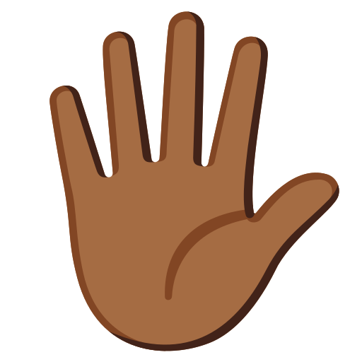 Hand with Fingers Splayed: Medium-Dark Skin Tone, the design in this release