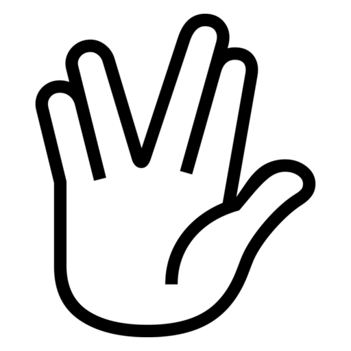 Vulcan Salute as drawn by Noto Emoji in 17.0