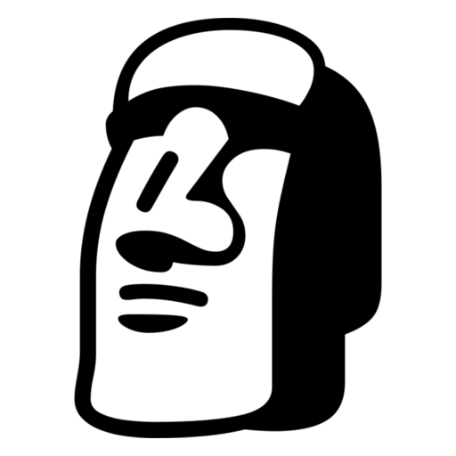 Moai as drawn by Noto Emoji in 17.0