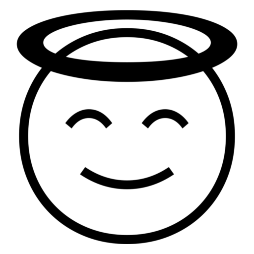 天使の輪がついた笑顔 as drawn by Noto Emoji in 17.0
