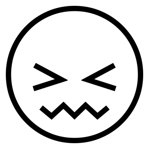 Confounded Face as drawn by Noto Emoji in 17.0