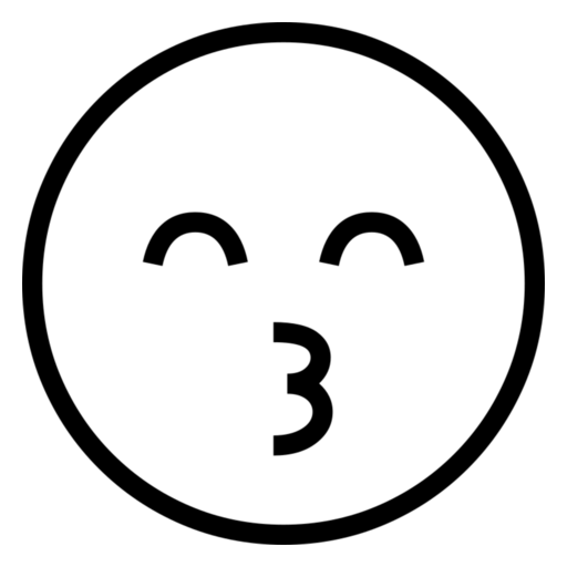 Kissing Face with Smiling Eyes as drawn by Noto Emoji in 17.0