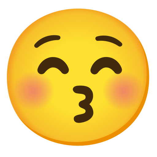 Kissing Face with Closed Eyes, the design in this release