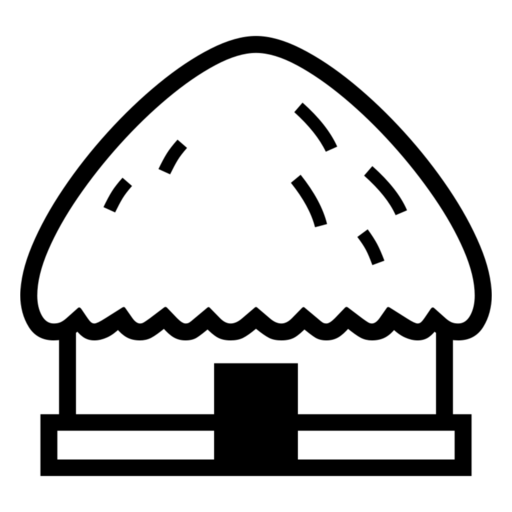 Hut as drawn by Noto Emoji in 17.0