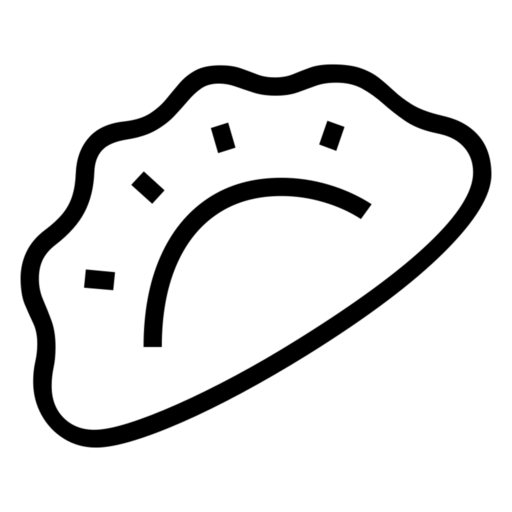 Dumpling as drawn by Noto Emoji in 17.0