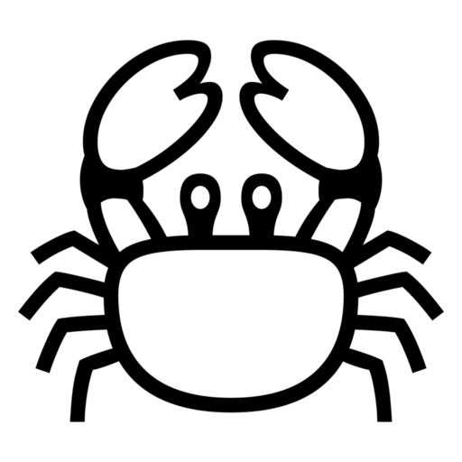 Crab as drawn by Noto Emoji in 17.0