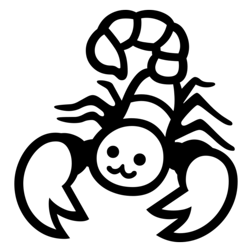 Scorpion as drawn by Noto Emoji in 17.0