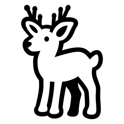 Deer as drawn by Noto Emoji in 17.0