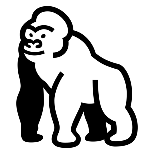 Gorilla as drawn by Noto Emoji in 17.0
