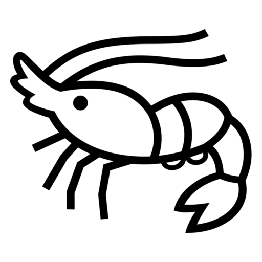 Shrimp as drawn by Noto Emoji in 17.0