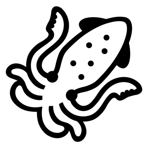 Squid as drawn by Noto Emoji in 17.0