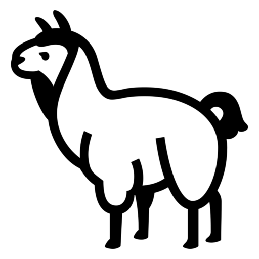 Llama as drawn by Noto Emoji in 17.0