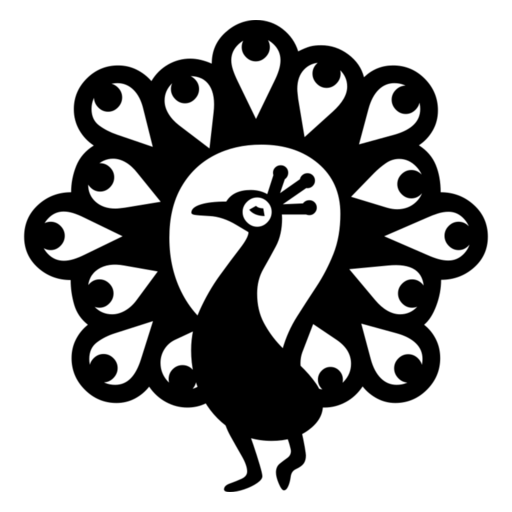 Peacock as drawn by Noto Emoji in 17.0